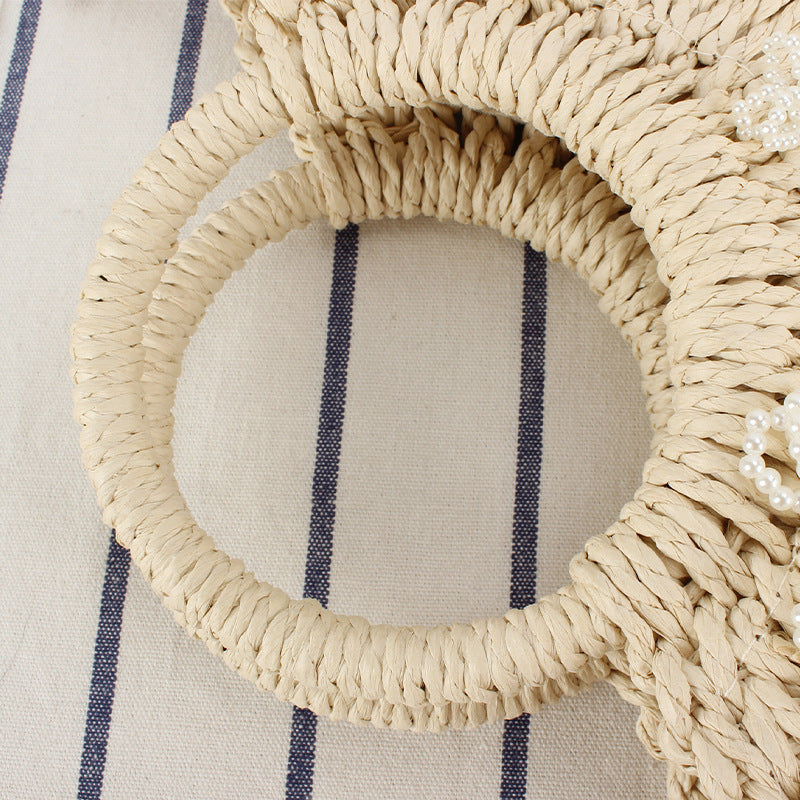 Straw Bag with Floral Design Skanto
