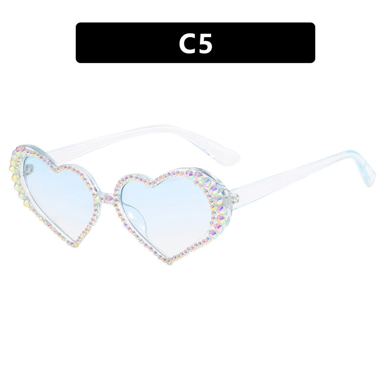 Women's heart-shaped sunglasses with rhinestone-embellished frame Skanto