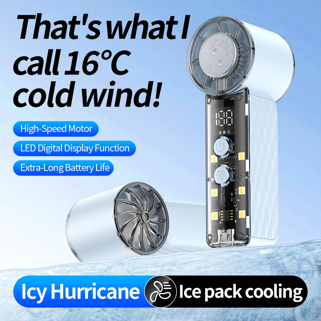 Unisex nan bærbar Mini-Ventilator med LED-skjerm og trinnløs hastighetsregulering Skanto