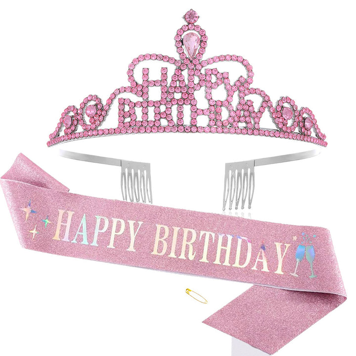 Dame Funkenkrone med "Happy Birthday" skrift Skanto