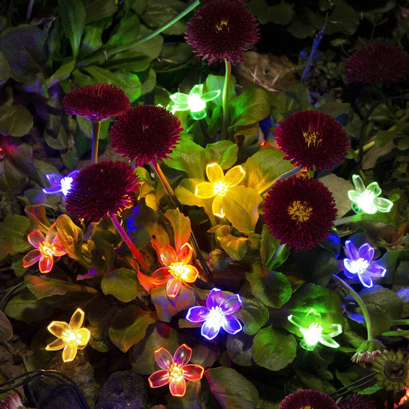 Norvo | LED Solar Sakura String Lights Vanntette Utendørs Fe Blomster Lys