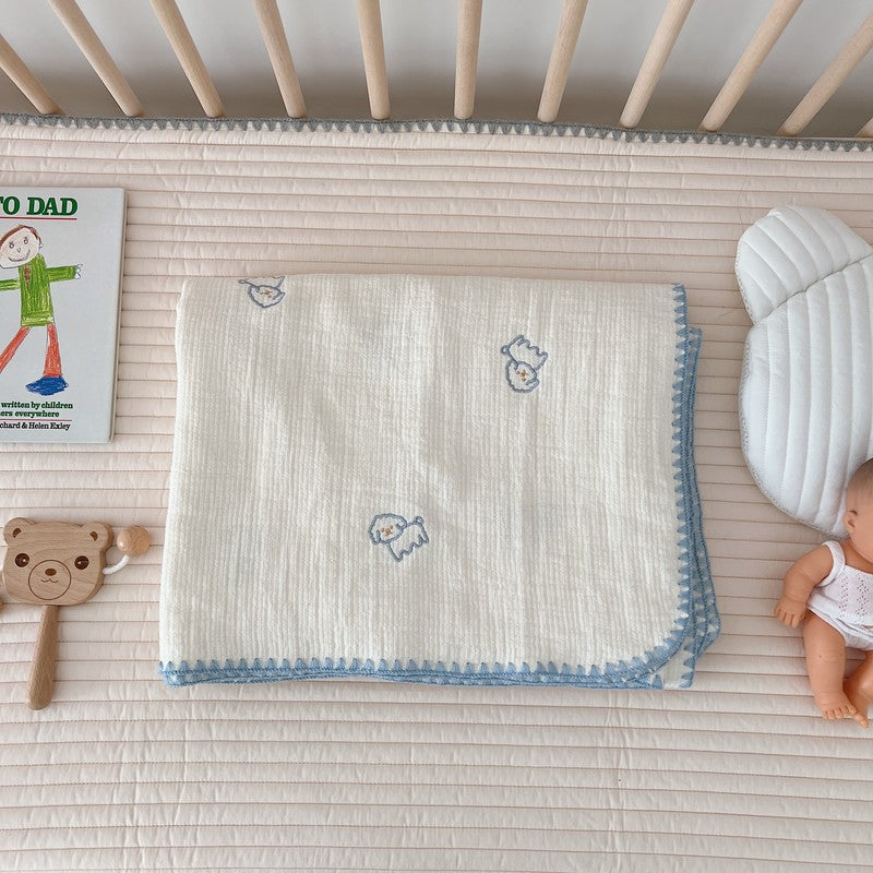 Unisex kosevel muslinteppe med søtt dyredesign Skanto