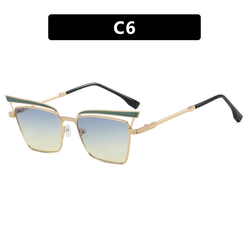 Women's square designer glasses with filigree metal frame Skanto