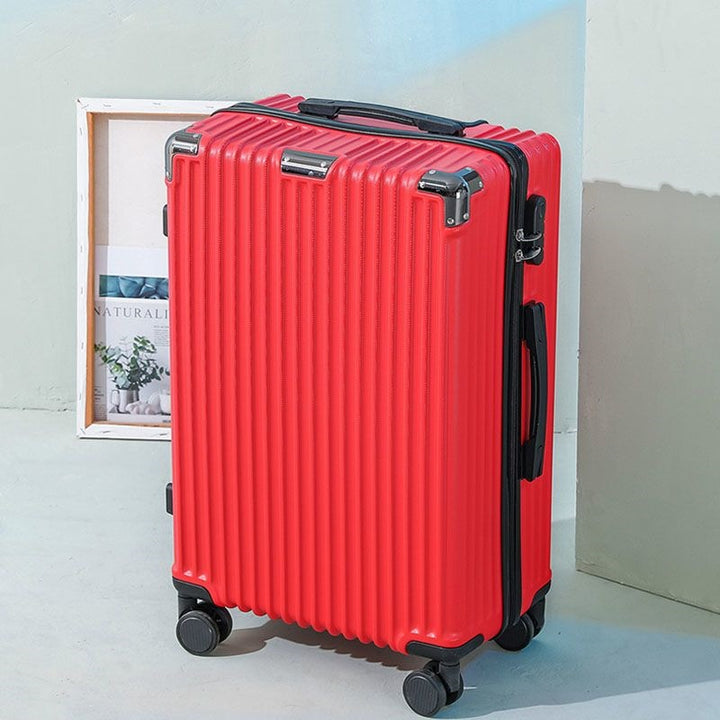Hardsided suitcase with 360-degree rolling system and integrated safety feature Skanto