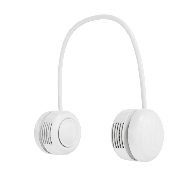 Kjølende handsfree dual-hodet bærbar nakkevifte med fleksibel gåsehals og USB-C opplading Skanto