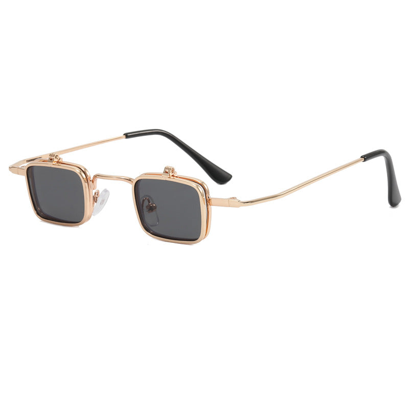 Dame designer solbrille med kvadratisk metallramme Skanto