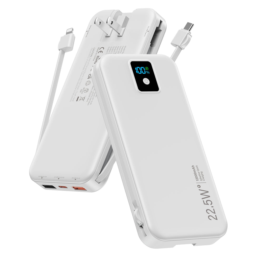 Powerbank med digitalt LCD-display og integrert lader Skanto