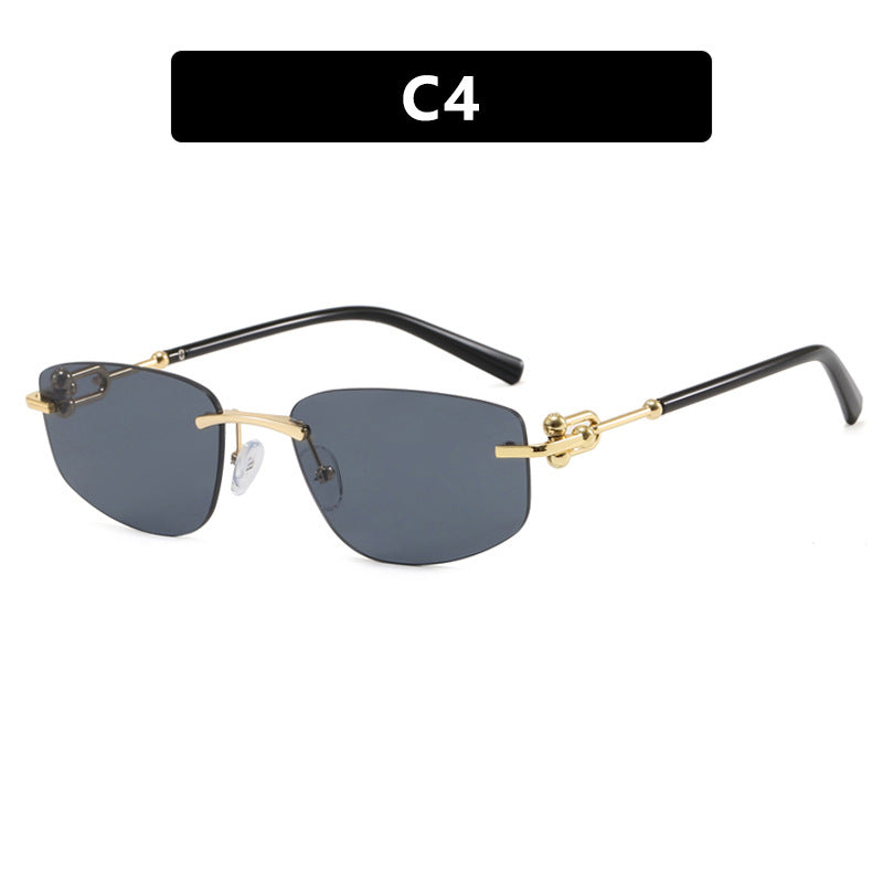 Women's elegant semi-rimless glasses with luxurious metal frame and clear lenses Skanto