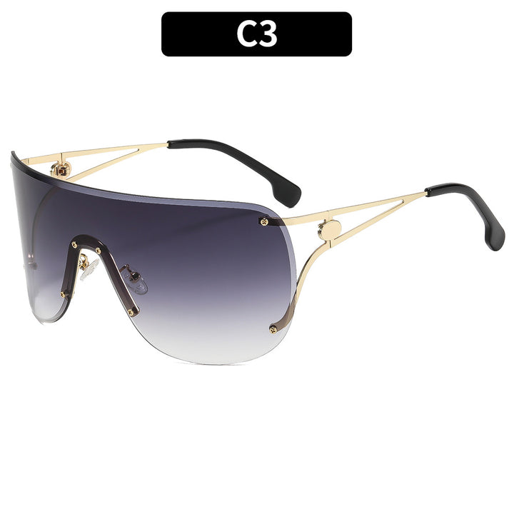 Dame visir-lignende solbrille med elegant metallramme Skanto