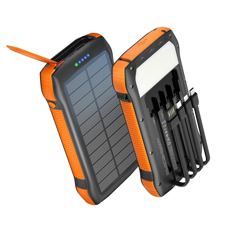 Solar-Powerbank med multifunksjonalitet og hurtiglading funksjon Skanto