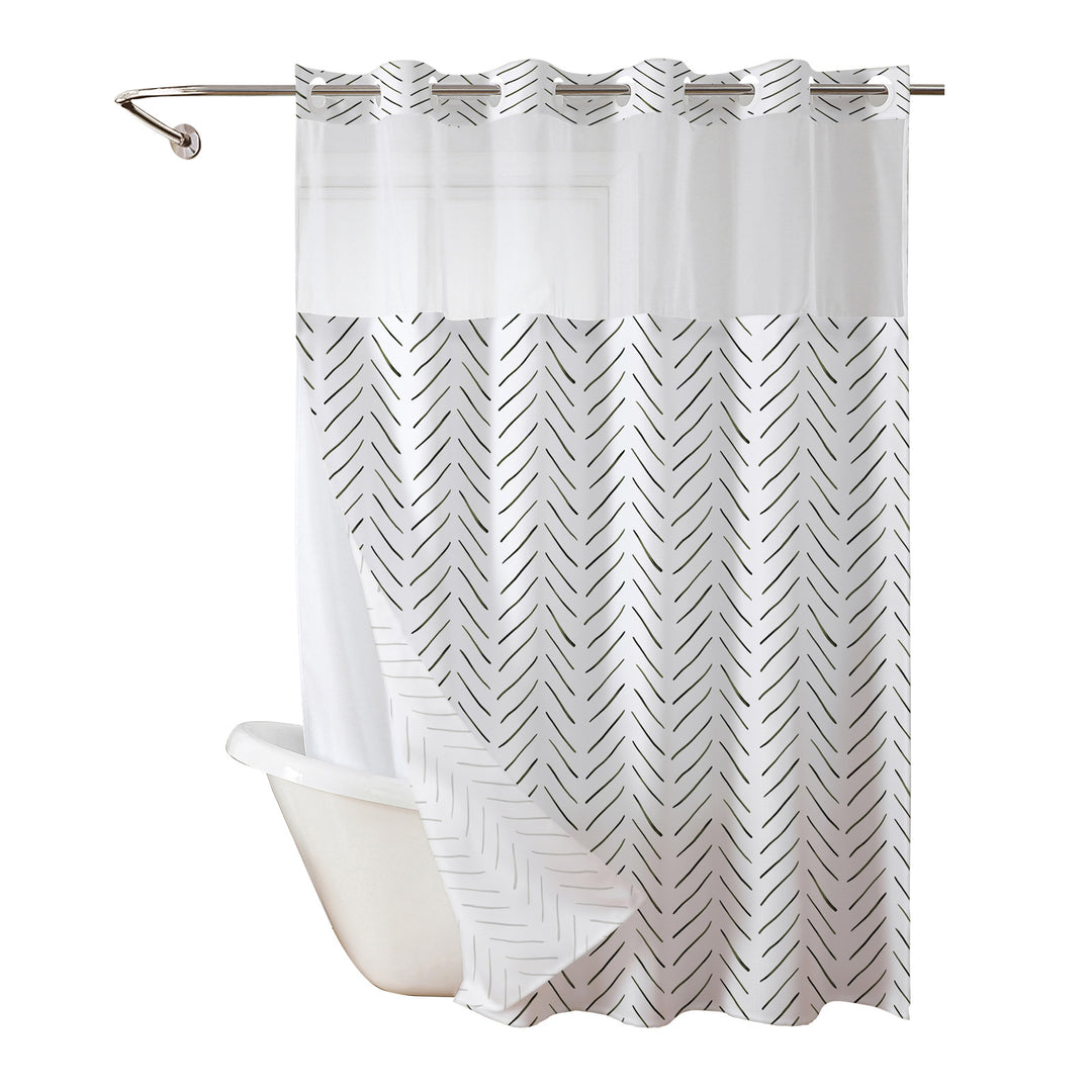 Herringbone mønster dusjgardin Skanto