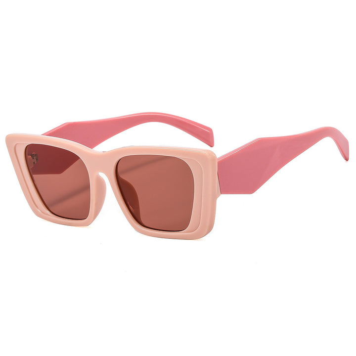 Dame oversized designer-solbrille med futuristisk ramme Skanto
