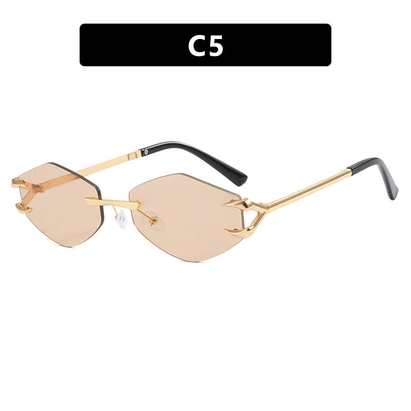 Damer geometrisk designer-solbrille med fremragende metallramme Skanto