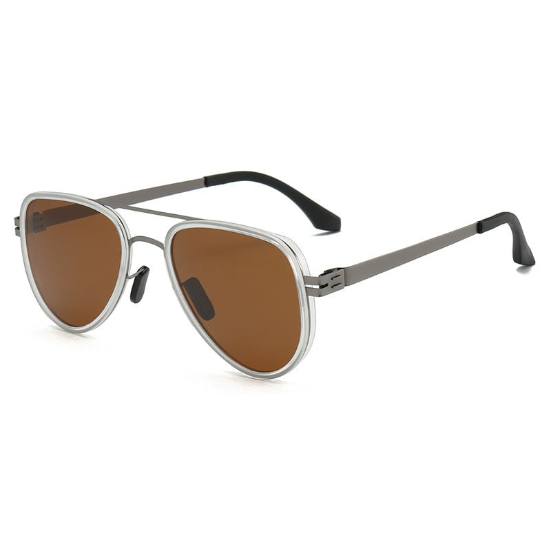 Dame Aviator-solbriller med robust metallramme og polariserte linser Skanto