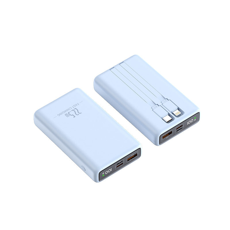 Bærbar Powerbank med innebygd ladekabel og digitalt batteristatusdisplay Skanto