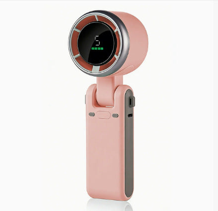 Unisex nan faltbar bladløs håndventilator med digitalt batteriindikator justerbart vippehode USB-C ladeport Skanto