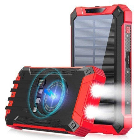 Solcelledet Powerbank med LED-lys Skanto