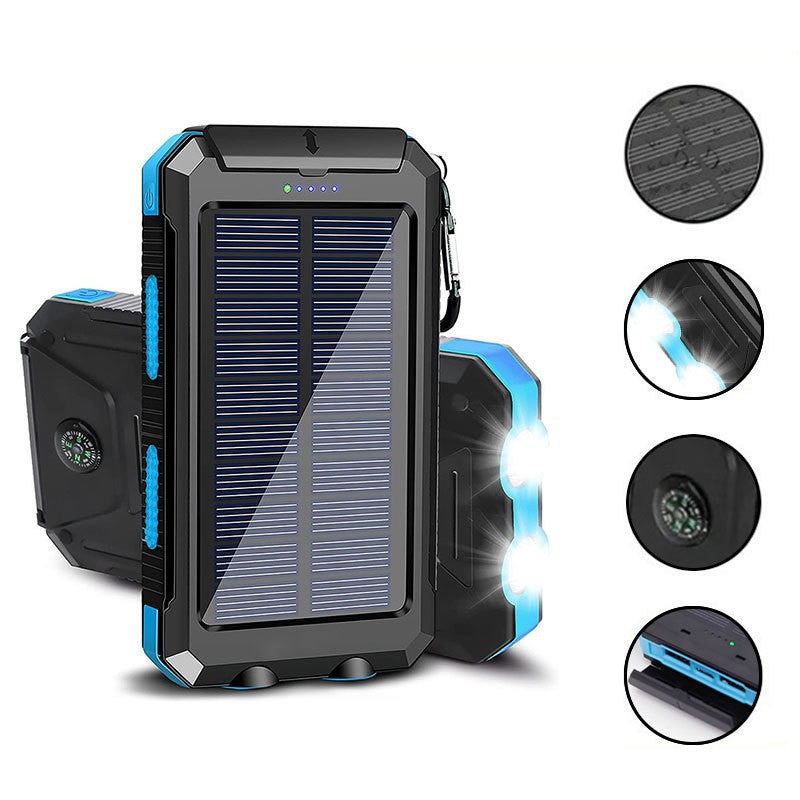 Solar Powerbank med Innebygd LED-lampe og Kompass Skanto