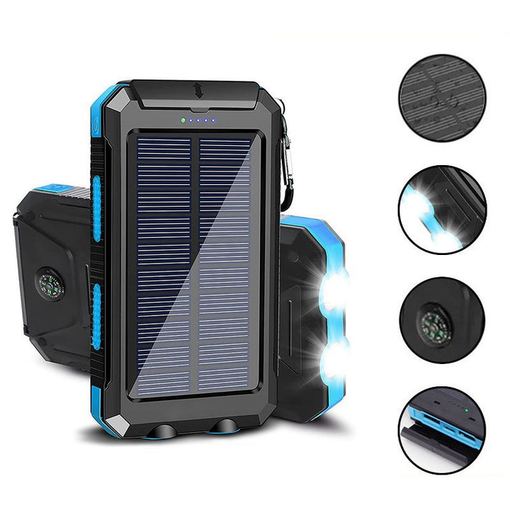 Solar Powerbank med Innebygd LED-lampe og Kompass Skanto