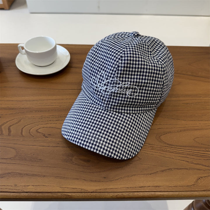 Kvinne Gingham Rutete Baseball Caps Skanto