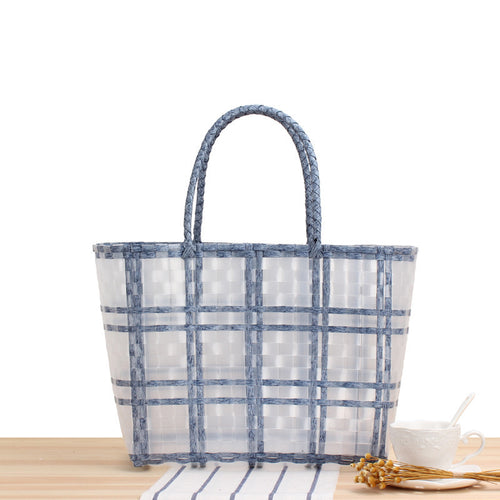 Tote bag with transparent window and braided handles Skanto