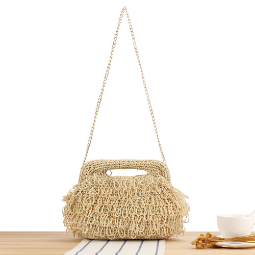 Designer handbag with interwoven macrame structure Skanto