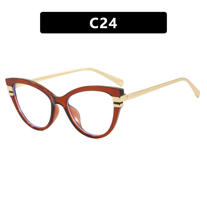 Damer Cat-Eye solbrille med elegante metallakenter Skanto