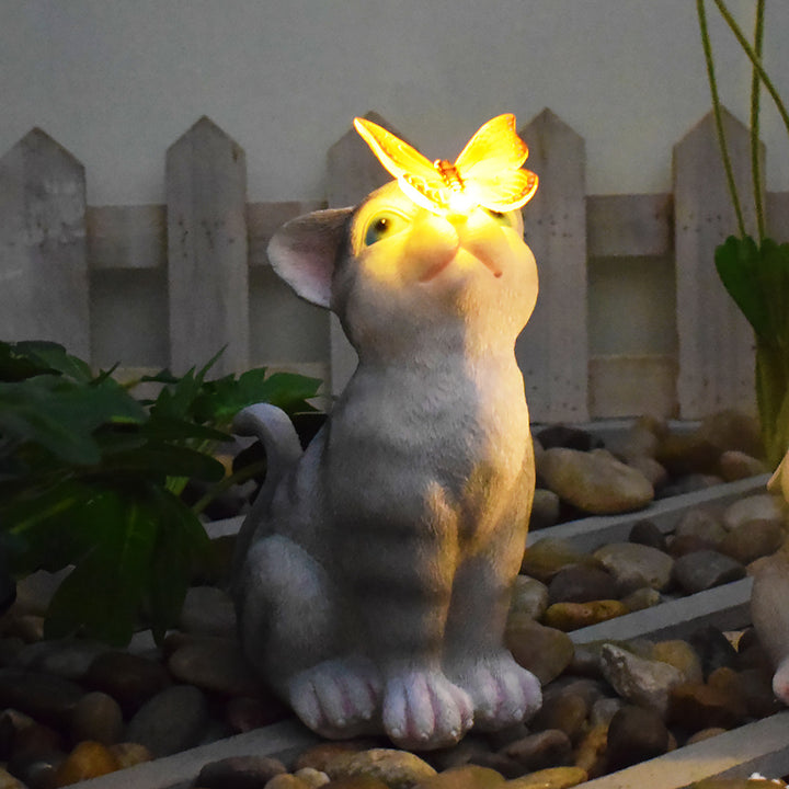 Solar Turtle Saueplanter Med LED Lys Teksturerte Harpiks Hage Statue Skanto
