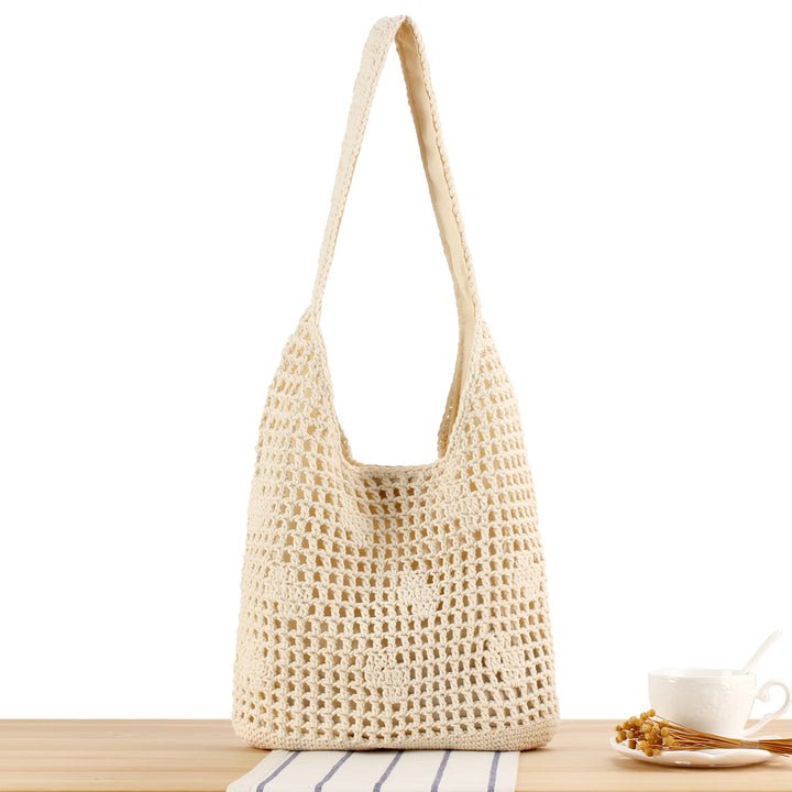 Hand-knotted tote bag made of natural cotton Skanto