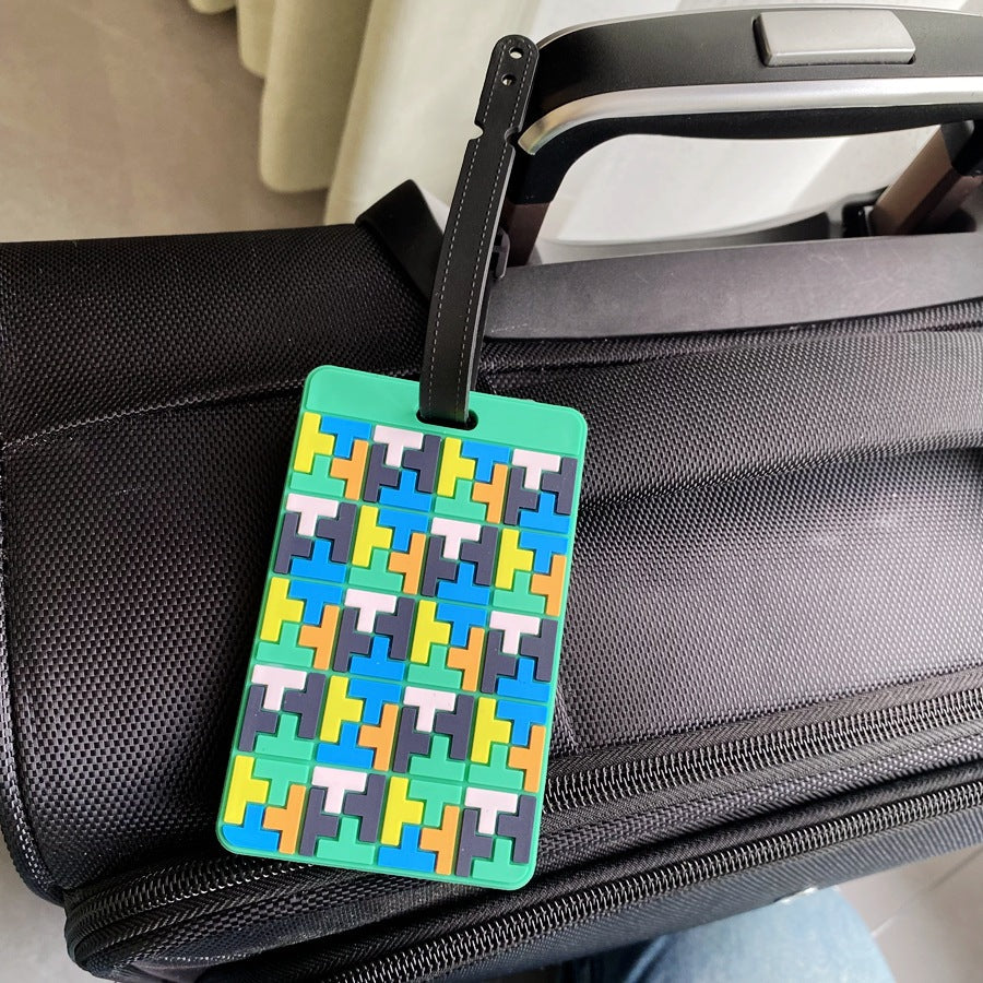 Vibrant Puzzle Pattern Bagasjelapp Skanto