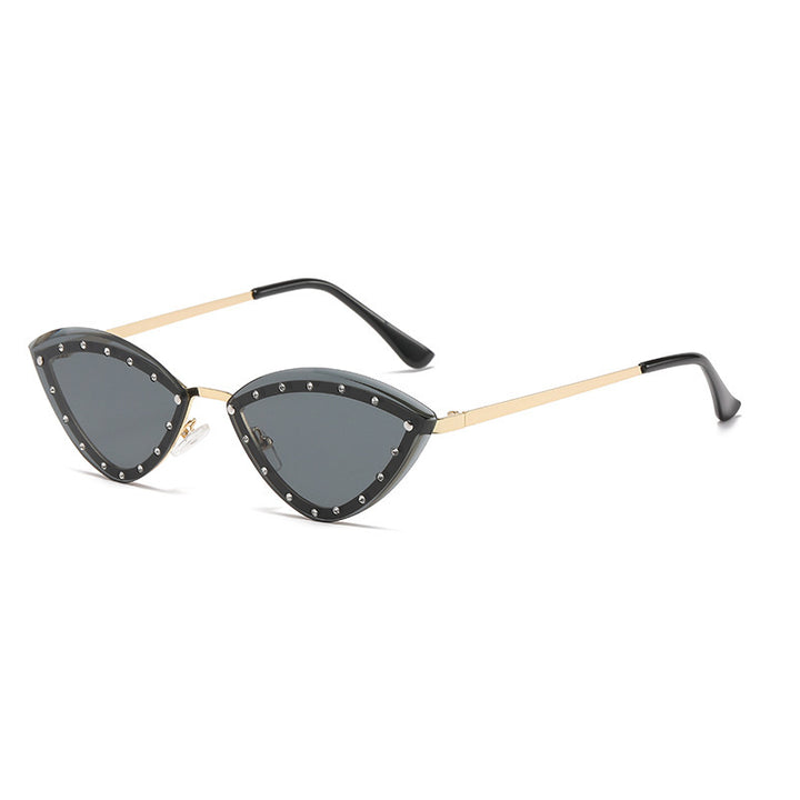 Dame Cat-Eye solbriller med glitrende krystallakenter Skanto