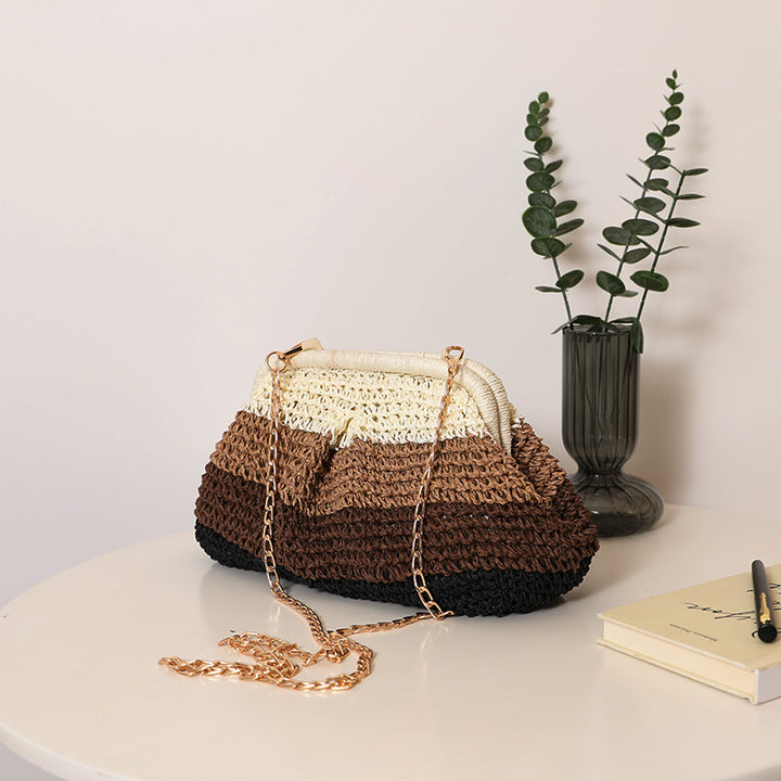 Handmade basket bag with modern color gradient Skanto