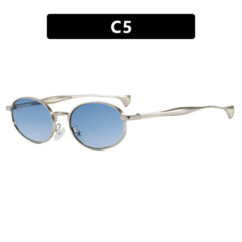 Women's robust round sunglasses with mirrored lenses Skanto
