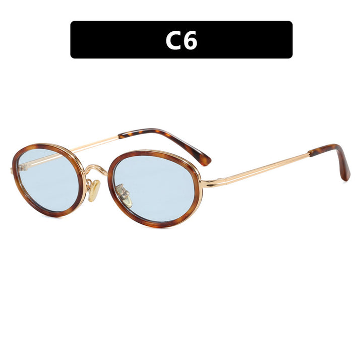 Women's elegant round sunglasses with modern metal frame Skanto