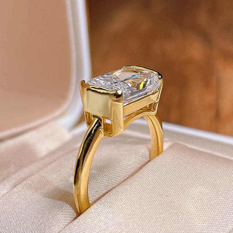 Skanto | S925 Øst-Vest Smaragdskåret Ring