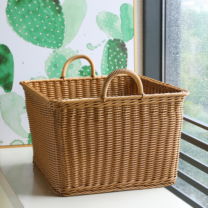 Unisex Romslig oppbevaringskurv laget av flettet rattan Skanto