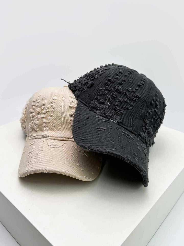 Dame's Distressed Teksturert Baseball Cap Skanto