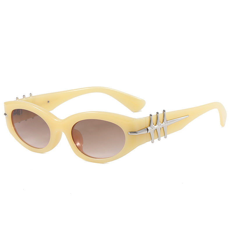 Dame elegant Cat-Eye solbriller med moteriktige aksenter Skanto