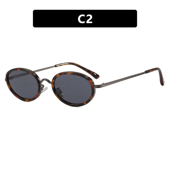 Women's elegant round sunglasses with modern metal frame Skanto