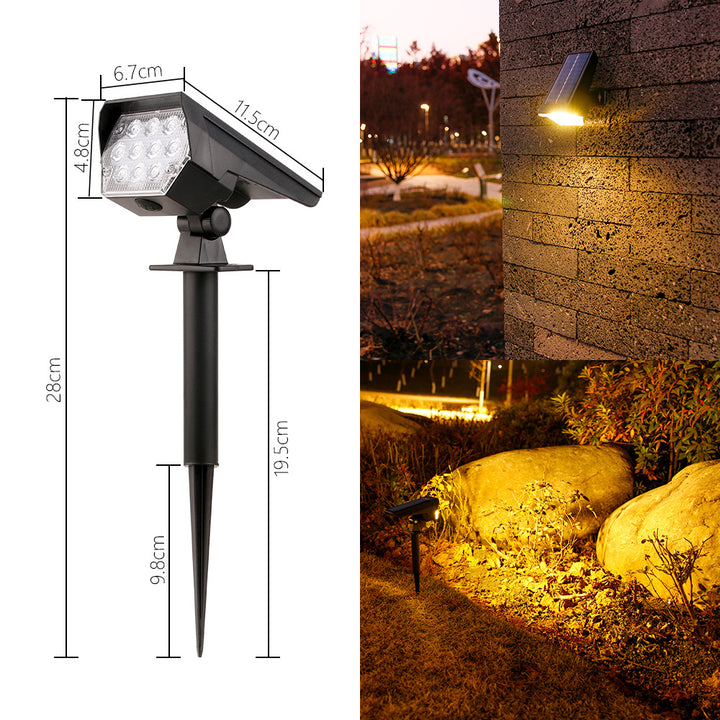 Justerbar solenergi LED landskaps spotlight stake Skanto