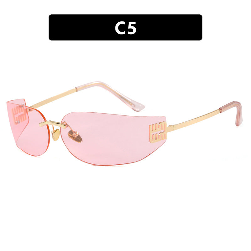 Women's futuristic designer sunglasses with unusual frame and UV protection Skanto