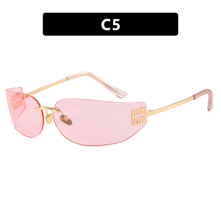 Women's futuristic designer sunglasses with unusual frame and UV protection Skanto