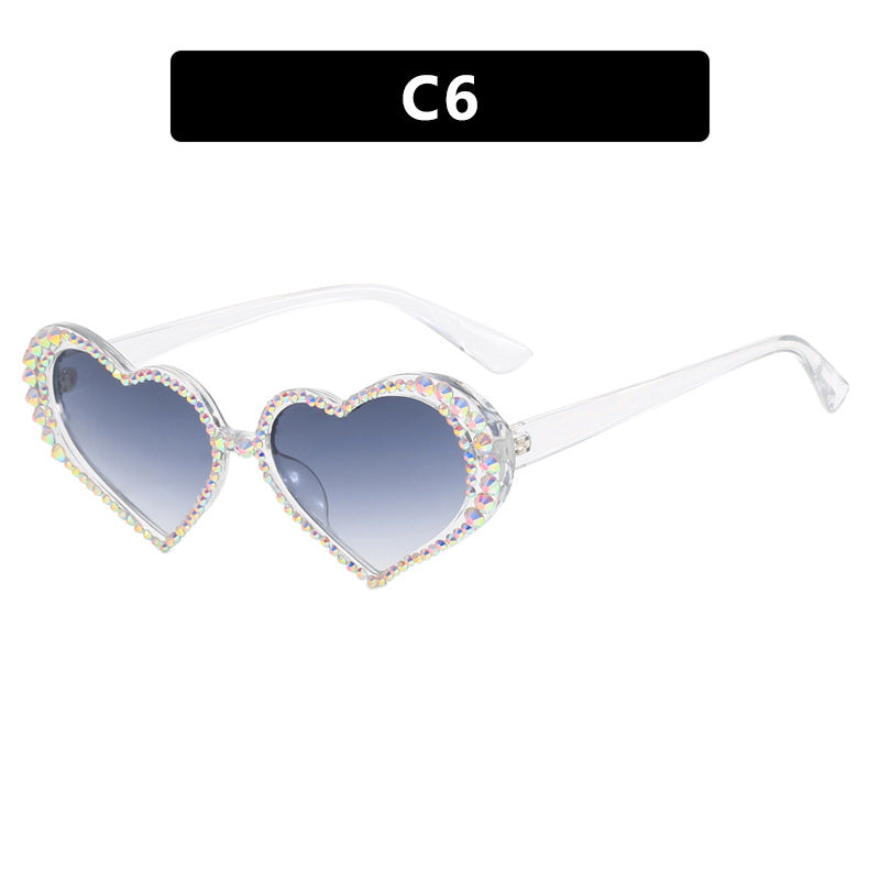 Women's heart-shaped sunglasses with rhinestone-embellished frame Skanto