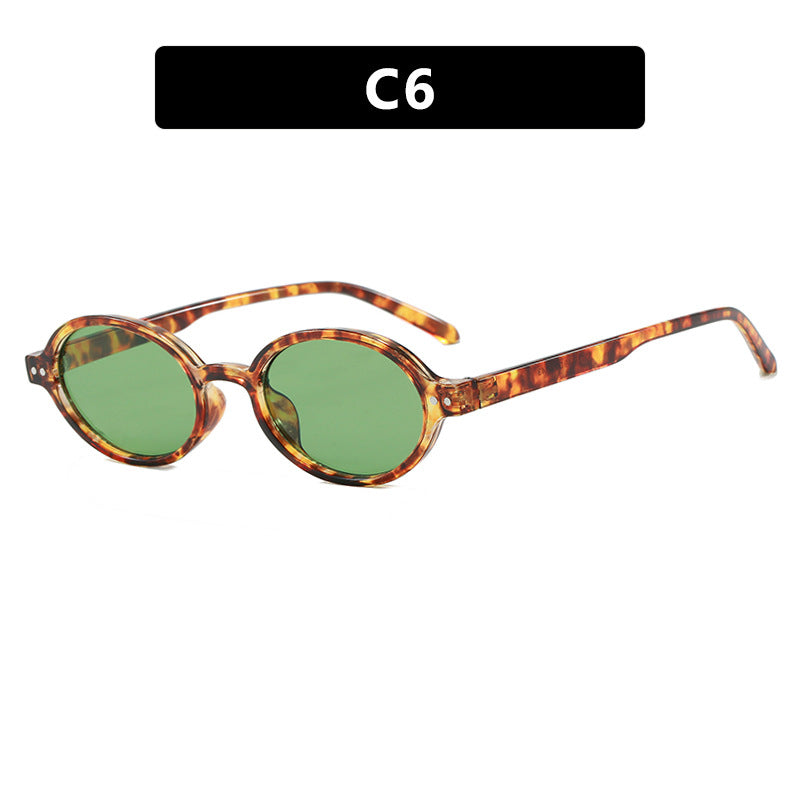 Women's modern oval sunglasses with unusual frame Skanto