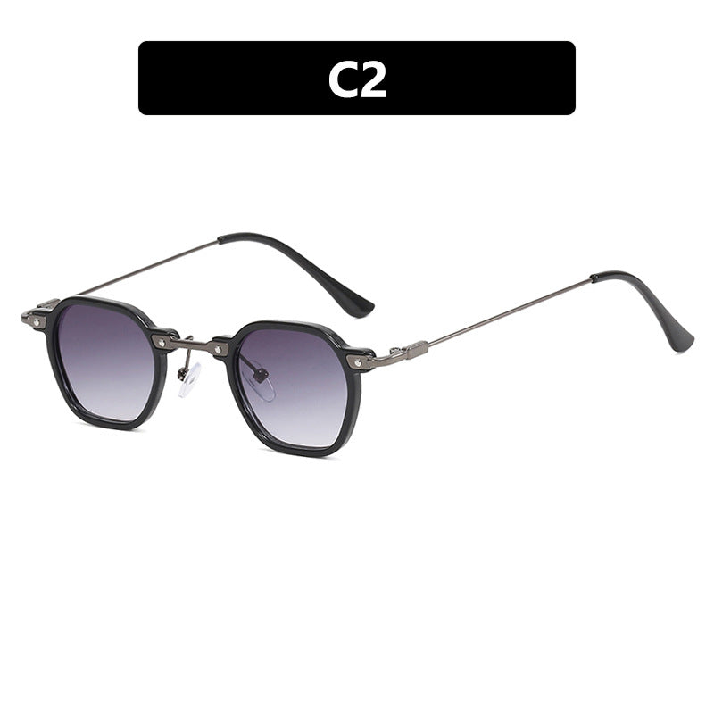 Women's stylish sunglasses with unique hexagonal shape and robust frame Skanto