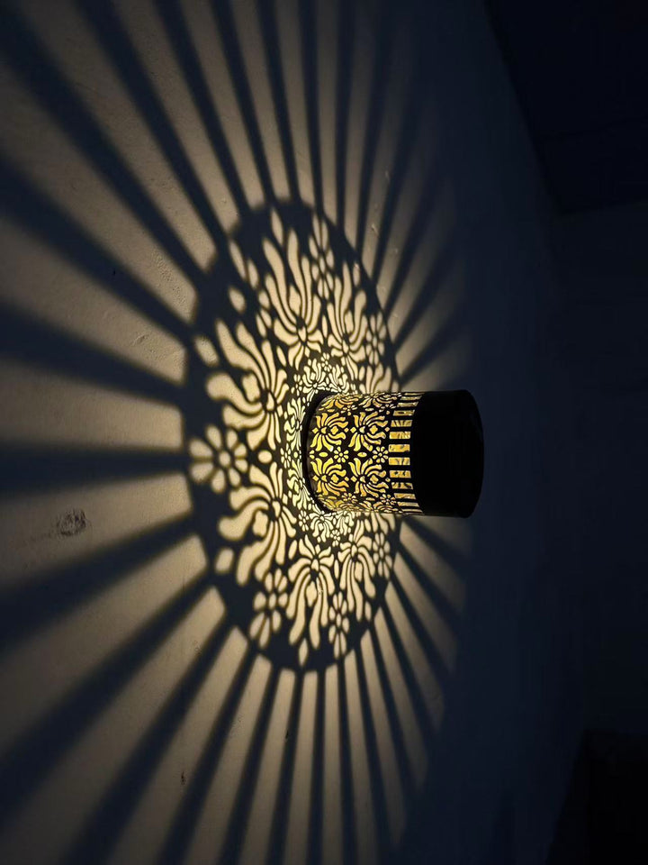 Dekorativ Solar RGB Mandala Projektering Vegg Og Stake Hage Lys Skanto