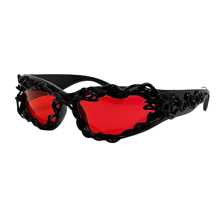 Damer ekstravagante design-solbrille med kreativ strukturert ramme Skanto