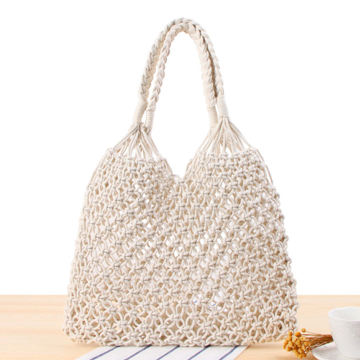 Handbag made of robust hand-knotted net material Skanto