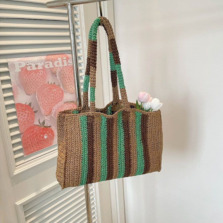 Flettet handlenett med moderne stripe mønster Skanto