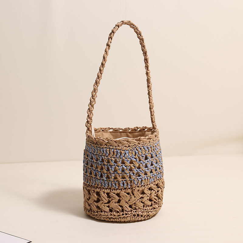 Trendy Handmade Basket Bag with Practical Drawstring Skanto